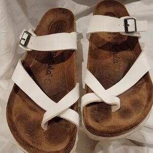 Birkenstock Mayari White Sandals with Leather Straps and Adjustable Buckle